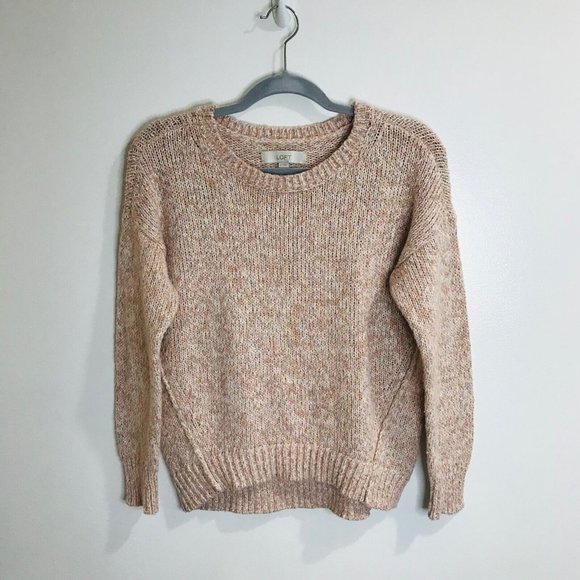 LOFT Sweaters - Ann Taylor LOFT Pink Sweater Size Medium M Chunky Pullover Color Pop